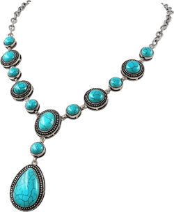 Suyi Long Pendant Turquoise Necklace for Women Bohemian Handmade Beaded Necklace jewelry Turquoise1