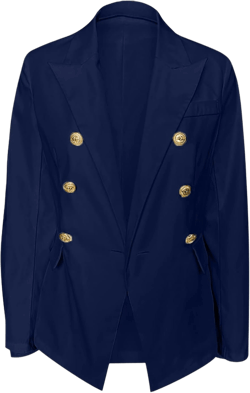 Fitted Blazers for Women Draped Open Front Cardigans Jacket Long Sleeve Work Suit Office Blazer with Button Pockets XX-Large 03-navy