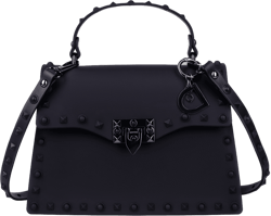 DASTI Brand Female Studded Handbag Crossbody Jelly Purse for Women Medium Black