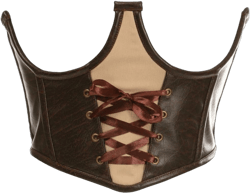 Daisy corsets womens Top Drawer Faux Leather Steel Boned Lace-up Open Cup Waist Cincher Medium Brown