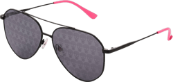 Betsey Johnson Women's The Fine Print Aviator Sunglasses Black and Pink 140 mm