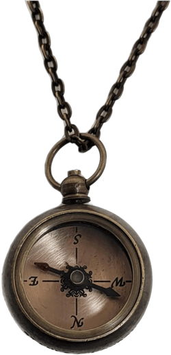 Stanley London Engraved Antique Brass Working Compass Necklace | Personalized Gift for Her, Women, Wife, Girlfriend, Daughter, Niece, Adventurer, Traveler (Blank/No Engraving)