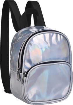 USPECLARE Clear Mini Backpack Stadium Approved for Girls, for Concert, Festival, Sport Events&Daily Use Silver Mini