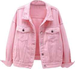 YUTANRAL Denim Jacket for Women Trendy Cropped Half/Long Sleeve Button Down Casual Loose Jean Jacket 4X-Large Ac-pink