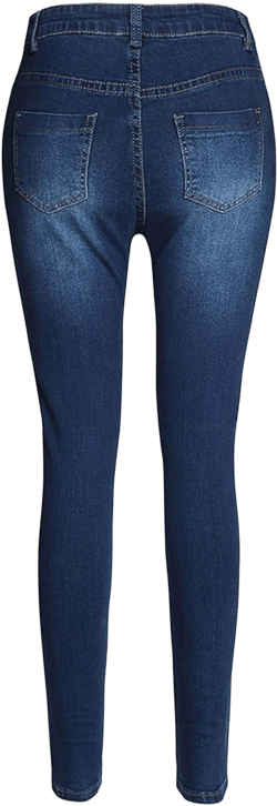 Andongnywell Women's High-Rise Skinny Denim Pants Plus Size Butt Lift Stretch Pull-On Jegging Jeans Medium Navy Blue