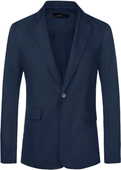 Lars Amadeus Men's One Button Notched Lapel Solid Color Business Blazer Navy Blue Small