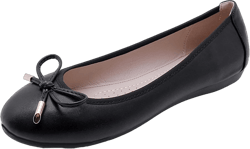 Julymens Women's Cute Bowknot Ballet Flats Comfortable Soft Sole Walking Shoes 6.5 Black