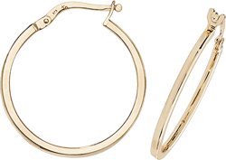 9ct Gold Hoop Earrings. 26mm*24mm. Hypoallergenic 9ct Gold Jewellery for women..
