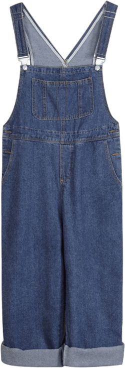 Lovskoo Women's Casual Stretch Denim Bib Overalls Denim Pants 90S Retro Classic Adjustable Straps Pocketed Jeans Jumpsuits Blue