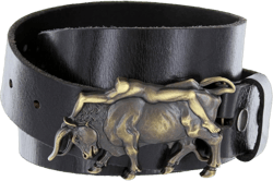 Western Antique Brass Bull Rider Genuine Leather Belt for Men Multiple Option 34 Brown