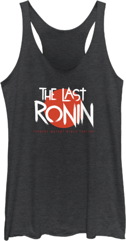 Women's Teenage Mutant Ninja Turtles The Last Ronin Red Moon Logo  Racerback Tank Top Black Heather Large