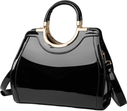 LJOSEIND Women’s Handbags Designer Purses Satchel Totes Structured Shoulder Bags Black