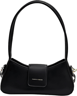 Small Luxury Leather Handbag Women Stylish Lady-Style Horizontal Square Shaped Shoulder Bag Custom Pattern Fashionable Design Black