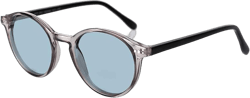 TIJN Polarized Colored Sunglasses for Womens Mens,Retro Small Round Frame,UV400 Protection Sunnies,Tinted Lens Vintage Style 13.transparent Grey/Light Blue