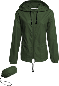 Avoogue Raincoat Women Lightweight Waterproof Rain Jackets Packable Outdoor Hooded Windbreaker 3X-Large Dark Green