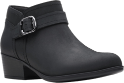 Clarks Women's Adreena Mid Ankle Boot 8 Black Leather