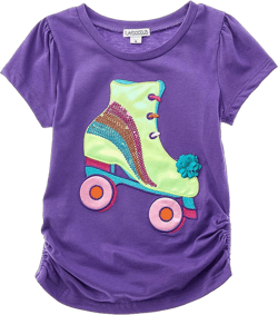 Flapdoodles girls  Sequin Art Top, 2T, Purple