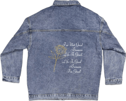 Oversized Women's DTG Denim Jacket - I'm Not Good Because Life Is Good. Life Is Good Because I'm Good!