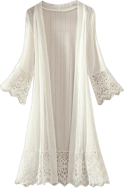 XUNRYAN Womens Long Sleeve Bolero Shrugs Lace Open Front Cardigan Floral Crochet Sheer Beach Coverup Shawl Wraps for Dresses Large A02#white