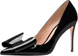 YDN Women Elegant Stiletto High Heel Pumps Pointed Toe Slip on Dress Sandal Shoes Slide Patent Leather with Bow Shoes for Office Ladies Size 4-15 US 10 Black