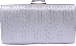 Aovtero Evening Bag Clutch Purses Women Wedding Formal Party Bridal Handbag Pleated Sparkling with Chain Silver