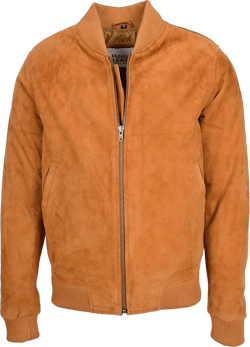 Mens Real Suede Bomber Jacket MA-1 Varsity Style Trevor