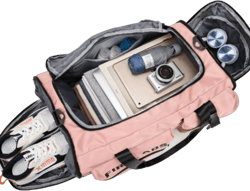 Travel Duffel Bag With Shoe Compartment, Sports Handbag With Wet Pocket Fitness Bag, Lightweight Shoulder Large Handbag For Men And Women