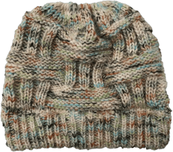 1pc Women's Beanie Stylish Weave Hat Ponytail Cap Women Wearing Cap Woolen Hat Warm Hat Knitting Wool 18 Years Beige