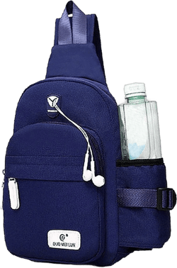 Deago Canvas Sling Bag for Men & Women - Chest Shoulder Bag Unbalance Crossbody Backpack Water Resistant Daypack for Gym Travel Hiking (7.1" * 2.75" * 13.5", Blue)