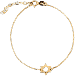14K Solid Gold Star of David Bracelet for Women | 14K Gold Protection Bracelet | Dainty Star Jewelry | Gifts for Birthday, Adjustable 6" to 7"
