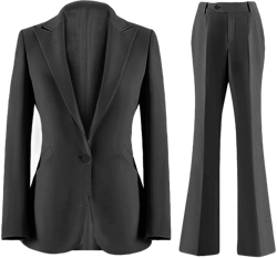 Wemaliyzd Women's Suits 2 Piece Work Office Peak Lapel Slim Fit Office Lady Blazer Pants XX-Large Charcoal