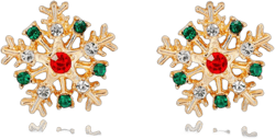 Kercisbeauty Christmas Snowflake Earrings Rhinestones Crystal Studs Women Christmas Jewelry Xmas Party Accessory