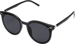 SOJOS Sunglasses Womens Trendy 2024 Classic Round Retro Vintage Shades Large Frame Sunnies SJ2067 Shiny Black