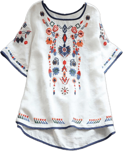 Women's Embroidered Blouse Cotton Linen Short Sleeve Shirt Peasant Boho Mexican Tunic Top Casual Loose T Shirt Large White