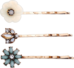 Vintage Crystal Rhinestone Hair Pins 3 Pieces Crystal Diamond Flower Hair Clips Set for Women