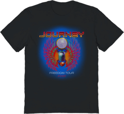 Journey Men's Freedom Tour 2022 Short Sleeve Graphic Cotton T-Shirt - Black 3X