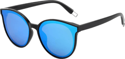 Polarized Oversized Sunglasses for Women Men Trendy Cateye Sun Glassses Retro Large Frame Shades Black Mirrored Blue