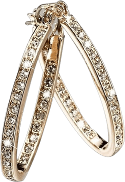 Valentine's Day Clearance Deals! SuoKom Earrings for Women, Diamond Hoop Golden Shinning Luxury Rhinestone Round Earrings, Temperament Round Hoop Earrings Birthday Jewelry Gifts