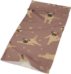 Yoga Dogs and Exercises Pug Unisex Neck Gaiter Face Cover Scarf Seamless Bandanas Face Mask for Cycling Hiking