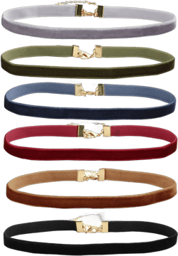 MILAKOO 6 Pcs Candy Color Velvet Choker Necklace Set For Women Gothic Chokers A2