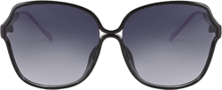 FEISEDY Oversized Butterfly Sunglasses for Women Retro Frame UV Protection Gradient Lens Sunnies B9022 Bright Black 63 Millimeters