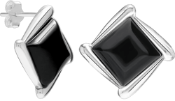 LeCalla 925 Sterling Silver Stud Earrings | Cubic Zirconia Stud Earrings for Women | Birthday Gifts Jewelry BIG / Black Onyx Birthstone