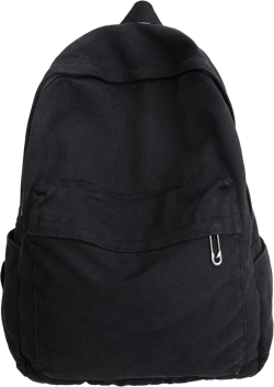 Vintage Canvas Backpack for Women Grunge Hippie Cute Boho School Backpack Casual Y2K Aesthetic Backpack (Black)
