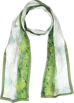 ANDANTINO 100% Silk Scarf for Women 59”*6.3” Long Shawls for Headscarf and Neck- Oblong Hair Wraps with Gift Packed Light Green