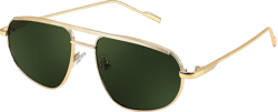 FEISEDY Retro Trendy Aviator Sunglasses Women Men 90s Small Vintage Glasses Stylish Gold Metal Oval Sunglasses B2906 Gold Frame/Blackish Green Lens 55 Millimeters
