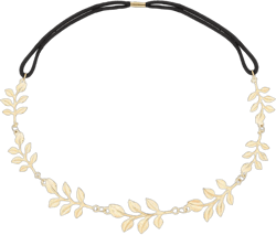 Yalice Leaf Hair Chains Elastic Headpieces Princess Head Chain Goddess Decoration Wedding Hair Acessories Festival Prom Headbands for Women (Gold)