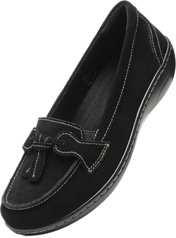 Osslue Women's Classic Microsuede Leather Penny Loafers Retro Ladies Moccasins Driving Mocs Fashion Tassel Boat Shoes Comfort Slip-On Casual Walking Flats