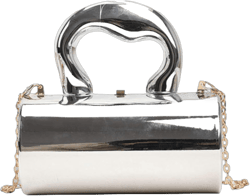 Niction Acrylic Evening Clutch Women Chic Metal Purses Shiny Barrel-Shaped Handbag Crossbody Bag for Wedding Parties 2024 Silver