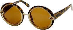 Womens Oversize Round Sunglasses with Metal Trim UV400 Protection Fashionable