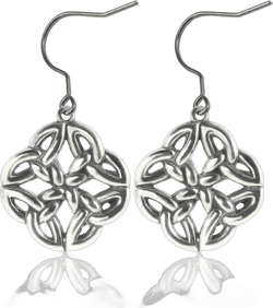 Pure Titanium Earring Hook For Sensitive Ear Fashion Jewelry Copper Celtic Good Luck Knot/CZ Cross/Heart Birthstone Crystal Drop Earrings For Women Vintage Oxidized Silver Four Corner Celtic